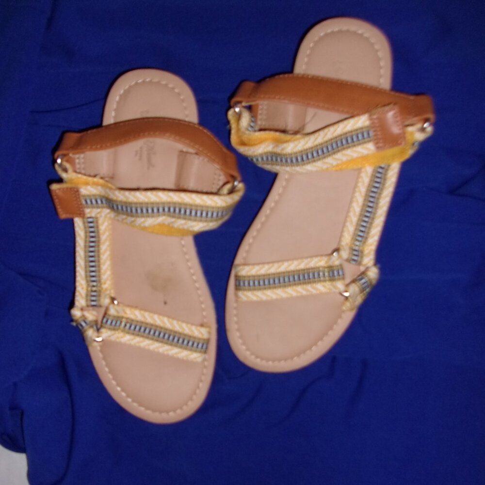 size 6 womens sandals shoes white yellow casual  wear six